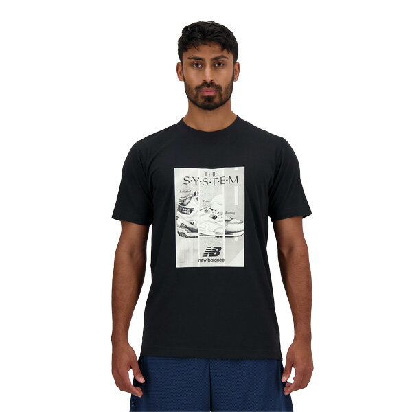 【ネコポス選択可】ニューバランス New Balance Poster ショートスリーブTシャツ メンズ 半袖 Tシャツ ブラック MT41595