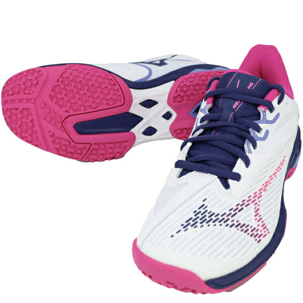 ミズノ mizuno レディース テニスシューズ ウェーブイクシードライト2ワイド オムニ・クレー 61GB2317-13