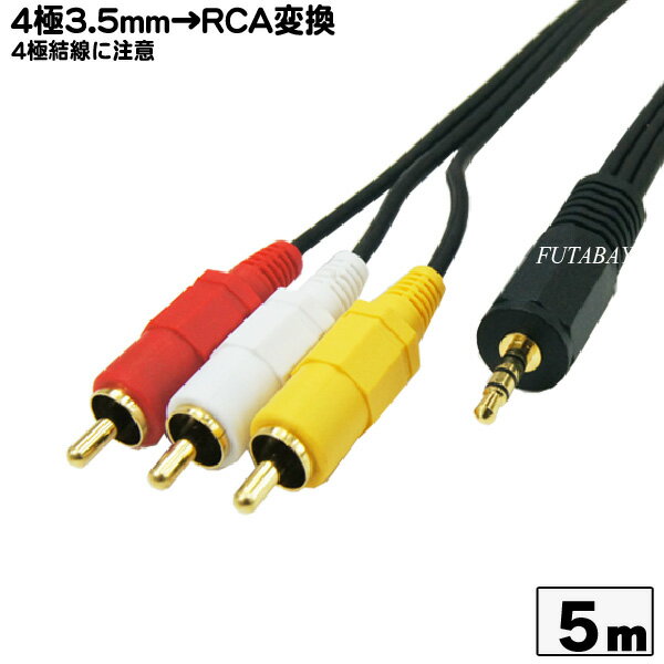 【限定】4極3.5mm-RCA(オーディオ/ビデ