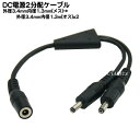 DC電源供給分配ケーブル 外径3.4mm内径1.3mm(メス)→外径3.4mm 内径1.3mm(オス)2分配 COMON (カモン) 3413-Y ●長さ:20cm その1