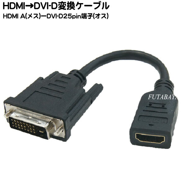 HDMI→DVI-D 24pin変換ケーブル COMON(カモン) A24-015 ●HDMI端子(メス) ●DVI-D端子(オス) ●全長：約15cm ●