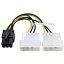 PCI Express用 6pinグラフィックボード電源変換ケーブル 4pin電源(大)x2個→PCI Ex用グラフィックボード用6pin(オス) 長さ:8cm ペリフェラル電源コネクタx2から変換 PCI Express VGA 6pin(オス) AINEX PX-001C 460円