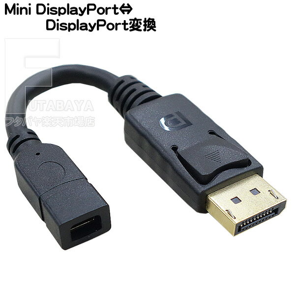 Mini DisplayPort⇔DisplayPort変換アダプタ Mini DisplayPort(メス)→DisplayPort(オス) 双方向変換 最大解像度 3840x2160/60Hz オーディオ対応 全長:15cm COMON MDPDP-015