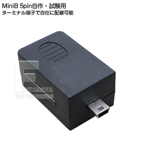 MiniB 5pin自在配線コネクタ MiniB 5pin(オス)-ターミナル端子 ターミナル端子へ自由に配線可能 試験 テスト オリジナル端子の作成が可能 COMON 5M-TM
