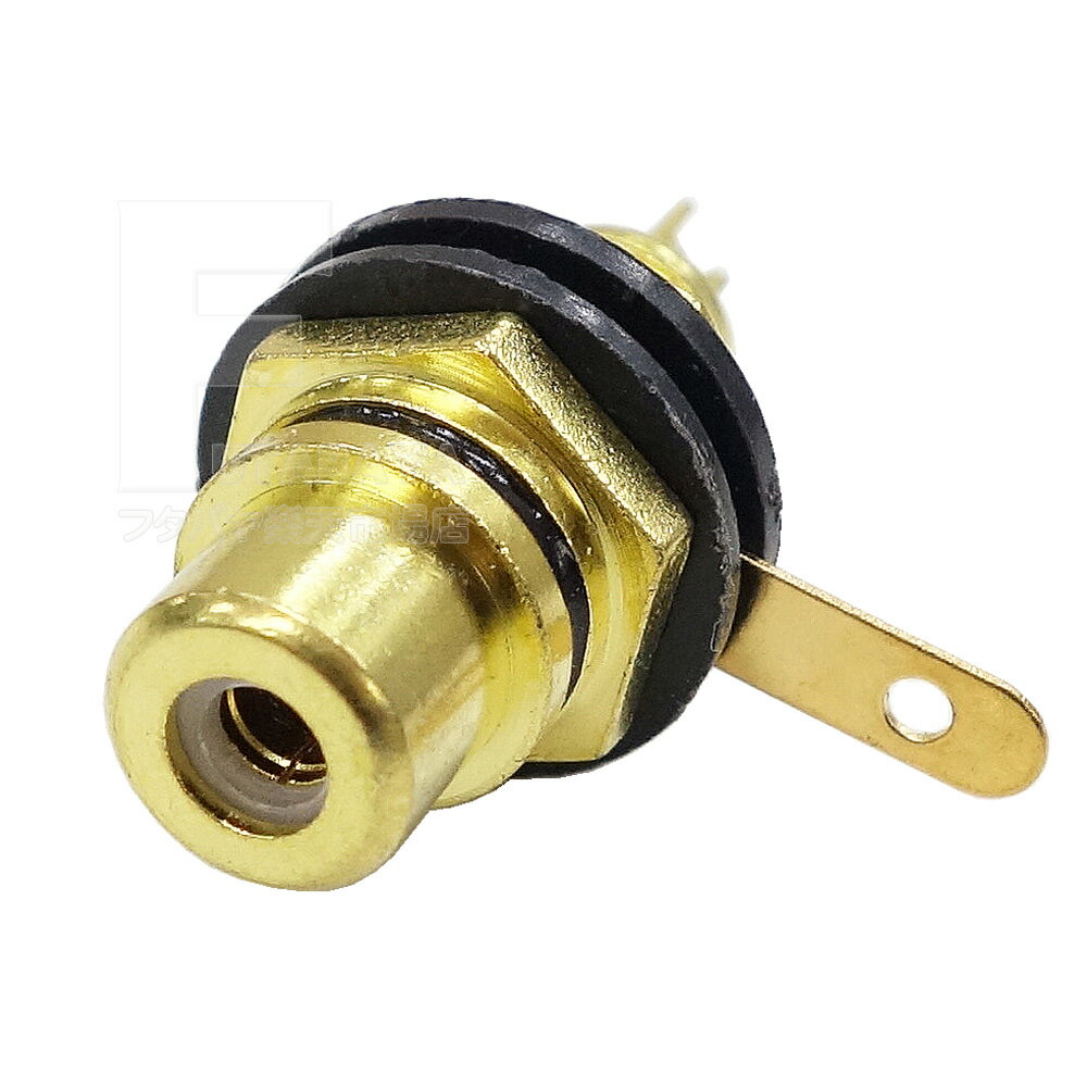 自作用RCAジャック RCAジャック(メス) 黒色リング付き 端子:金メッキ ケーブルの取り付けはハンダ付けタイプ COMON R-BHBK