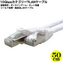 カテゴリー710Gbps LANケーブル50cm 10GBase/T対応 ●長さ:約50cm ●カテゴリー7 ●10ギガビット対応 ●ストレート結線 ●色：ホワイト ●撚線 ●COMON 7T-005