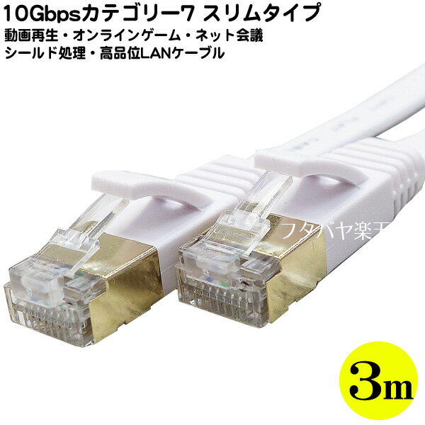 ƥ꡼7 10Gbps LAN֥3m 10GBase/Tб Ĺ:3m ƥ꡼7 10ӥåб ȥ졼ȷ ۥ磻 ǲ COMON 7SM-03