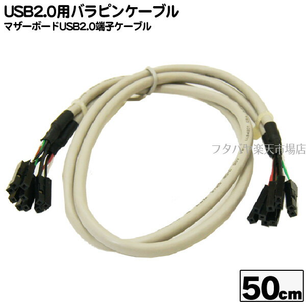 USB2.0用バラピンケーブル マザーボード上のUSB2.0端子からパネル端子までの配線用ケーブル COMON (カモン) USB-05 バラピン(メス)-バ..