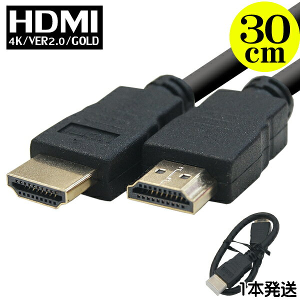 HDMIケーブル 30cm HDMIver2.0 COMON(カモン) 2HDMI-03 ●4K対応・3D対応 ●30AWG採用 ●イーサネット対応 ●端子:金メッキ ●長さ:約30cm ●家電・パソコン・ゲーム機対応 ●RoHS対応