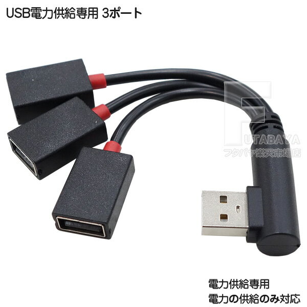USB A端子 電力3分配ケーブル 12cm USB2.0 Aタイプ(オス)-USB2.0 Aタイプ(メス)x3個 電力供給専用ケーブル 5v2Aの範囲で使用可能 変換名人 VL-LR12/P