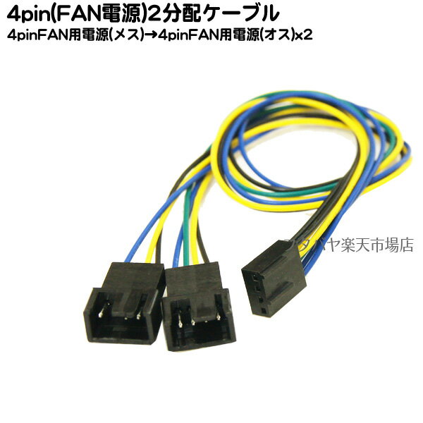 FAN用4pin電源2分配ケーブル FAN用4pin(