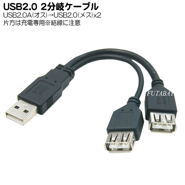 補助電源端子付きUSBケーブルVer2 変換名人 USBA/2B ●USB2.0(オス)→USB2.0(メス) USB電源専用ケーブル