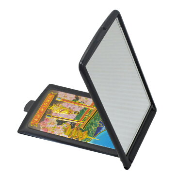 【Made In Japan】【日本のおみやげ】【90x58mm】【コンパクトスタンドミラー】【Compact Folding Stand Mirror】【和柄】【Souvenir For Japan】【鳥居舞妓・TORII MAIKO】NEW CHOKIN ART W-75 新彫金 スタンドミラー