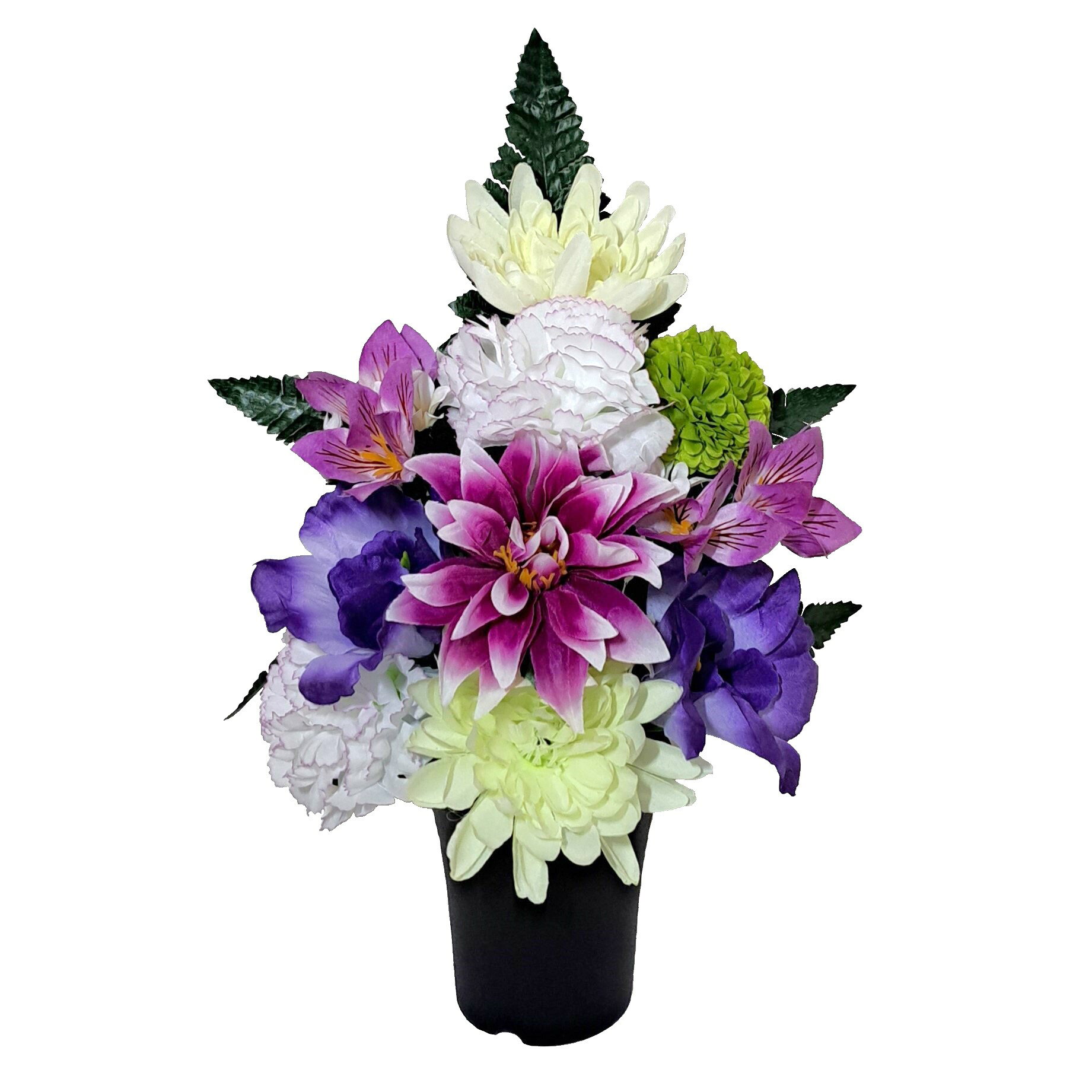 Rakuten - 【売れ筋】【当店オススメ】お仏壇に枯れないお花を高級造花のお仏壇向けの仏花アレンジ〜ダリア＆トルコ〜（造花・アーティフィシャルフラワーフラワーアレンジメント　初盆　盛花　仏壇　納骨堂　インテリア　母の日）