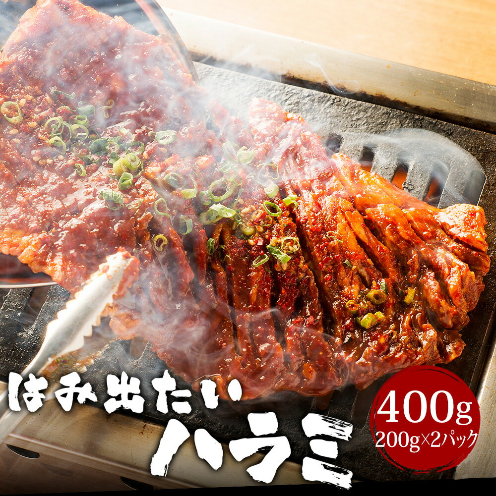 大阪焼肉・ホルモン ふたご 焼き肉 商品リニューアル ふたご名物 はみ出たいハラミ400g(200g×2) 特大ボリューム 大人気 2個以上購入で送料無料 ハラミ バーベキュー(BBQ)に！