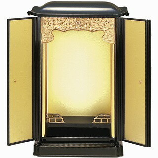 Small - ミニ仏壇 厨子型 ・大 黒色（内金）