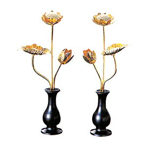 ミニ常花 水瓶付 藍錆色 4.5 本金メッキ 高220×巾60mm ミニ常花 水瓶付 藍錆色 4.5 本金メッキ 高220×巾60mm