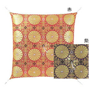 【送料無料】 仏前座布団 化繊綿入 茶胴三丁四釜 赤