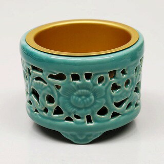 香炉 （お線香立） 透し香炉 （真宗大谷派 お東用）陶器　小～4.5寸