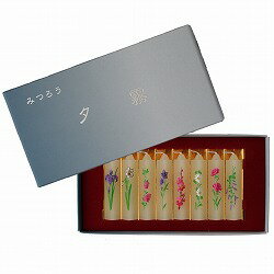 【ローソク】蜜蝋 絵ローソク 花アソート 8本入 化粧箱入