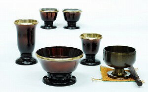 モダン仏具 有明 りんセット 中 5具足 ワイン