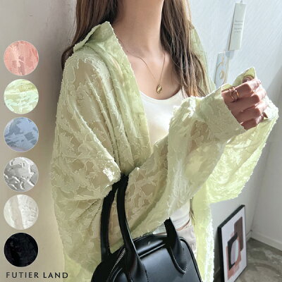 クーポンで最大30%OFF★シャツランキング1位獲得!【新色追加】シアー シャツ 着脱楽ちん ブラウス 白 長袖 黒 ジャガード 花柄 透け感 オケージョン バルーンスリーブ オフィスカジュアル カジュアル YP/ ジャガードフラワーシアーシャツ - Image 1