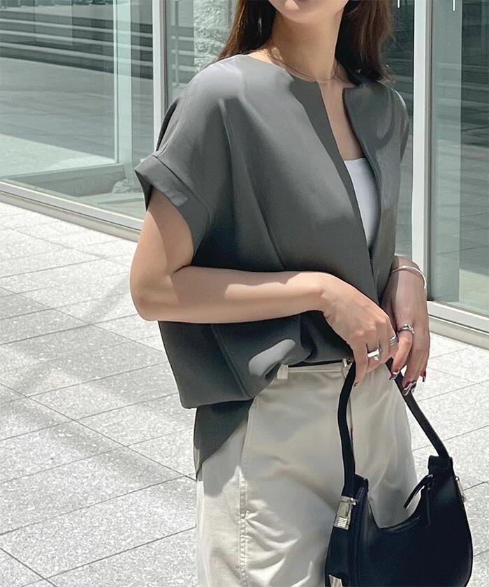 楽天市場】とろみシャツ（カラーグレー）（シャツ・ブラウス