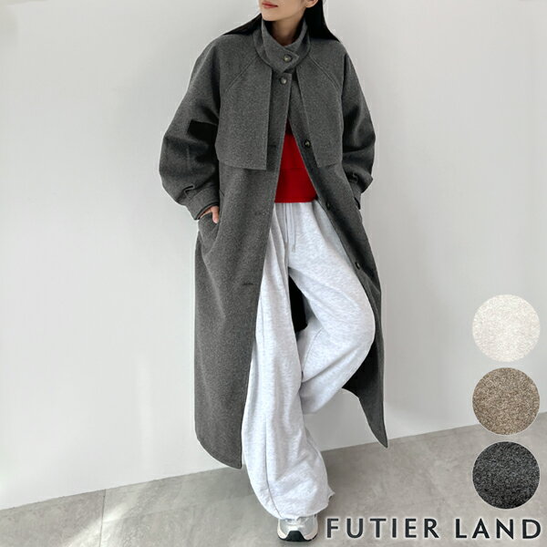 2000円クーポンで8900円★コート アウター ロングコート スタンドカラー ベルト トレンチ ボタン レディース カジュアル 韓国ファッション / アレンジカラーシングルロングコート