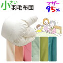 カバー付き!介護用サイズ 小さい 羽毛布団 ポーランド産マザーグース95% 0.8kg 1.0kg 140×190cm シングルショート コンパクト ショートサ...