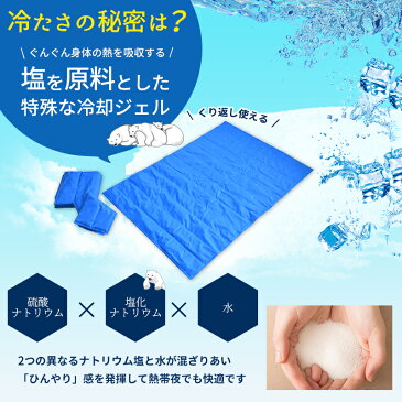 【半額以下】 COLD-E ソルトジェルパッド 90x90cm Mサイズ 塩ジェル ひんやりマット 冷却マット 接触冷感 熱帯夜 対策 マット