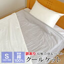 【全品送料無料 4/22 09:59迄】訳あり コットンクールケット シングル 140×190cm わた入り 接触冷感 パイル リバーシブル 表地綿100％ ギフト包装不可