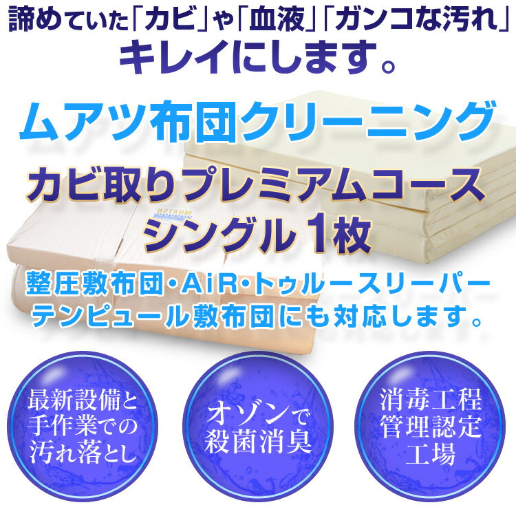 ムアツ布団 クリーニング カビ取り シングル 1枚 整圧敷布団 エアー トゥルースリーパー プレミアムコース 大型宅配便