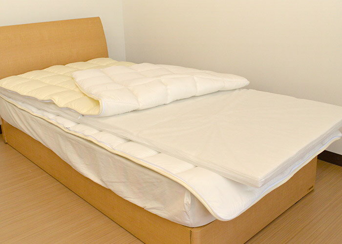 【30日20時〜2H限定10％OFFクーポン】敷布団 ダクロンスタンダード 完全着脱式 洗える敷き布団 国産【日本製】 アイボリー （シングルロングサイズ/100×210cm） （シングルサイズ/無地/固わた敷き布団/三層式/洗える布団/ウォッシャブル）