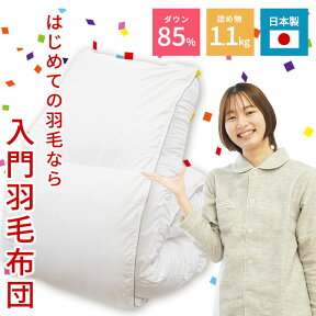 【初めての羽毛布団】羽毛布団 シングル ホワイトダック ダウン85％ 1.1kg ダウンパワー350dp以上 ホワイト 無地 シンプル おすすめ ラベル 楽天 日本製 国産 暖か 掛け布団 ロング 送料無料 秋冬 本掛け 防ダニ節電