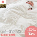 【11日01:59迄クーポンで最大1万円OFF】ベビー 日本製 羽毛掛け布団 ベビーサイズ 95×120cm プレミアムゴールドラベル 440dp ポーランド産 ホワイトマザーグースダウン95% 羽毛布団 綿100% 赤ちゃん ベビー布団 国産 暖かい 無地 アイボリー