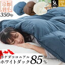 【24日20時~2H限定クーポンで10%OFF】羽毛布団 シングル ダックダウン 85% 150×210cm 立体キルト 京都職人の羽毛布団 増量1.3kg 350dp以上 日本製 京都羽毛 カナダ ダック コロニアルダウン 掛け布団 冬 冬用 秋冬