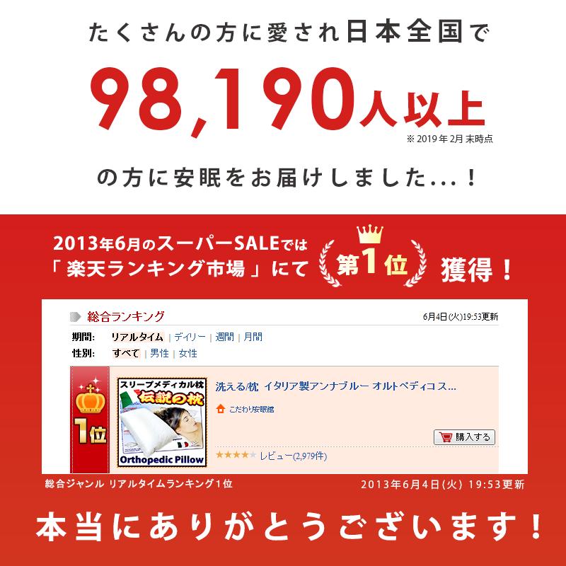 ★期間限定価格★お祝い返し プレゼント 伝説の枕（専用ピロケース1枚付属）【オルトペディコ枕】イタリア製 アンナブルー スリープメディカル枕 エコテックス100認証 寝返り 横向き まくら 肩こり 首こり 洗える いびき 大きい 頭痛 ギフト 送料無料【あす楽対応】