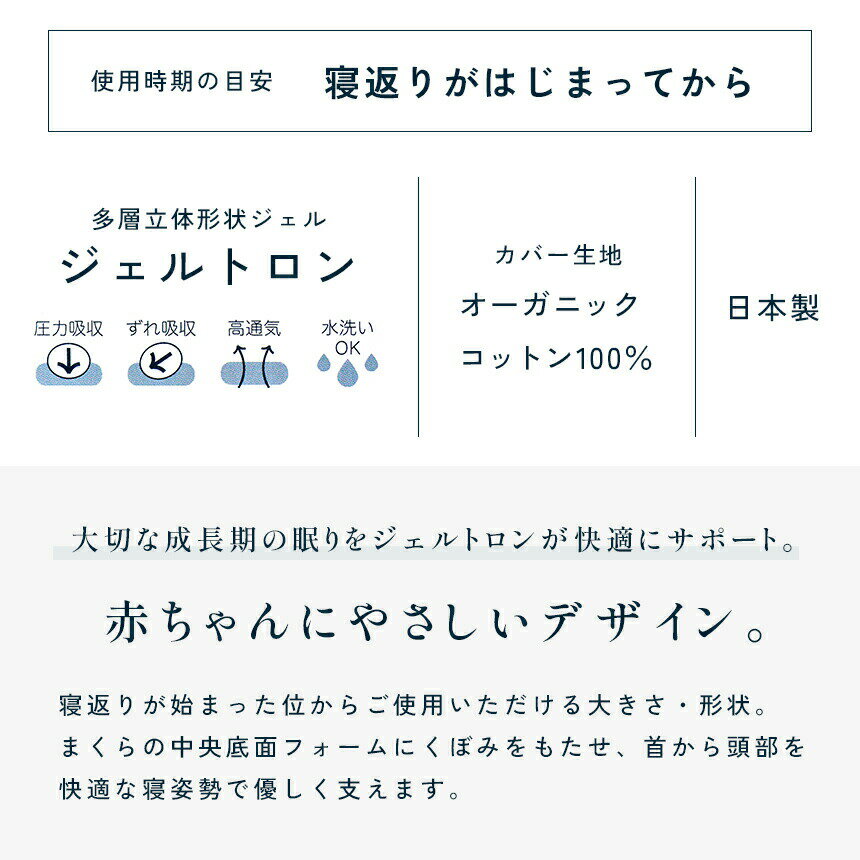 子供用【GELTRON】ジェルトロン ベビーまくら チャイルドフィット Child fit 37×23×4cm キッズピロー キッズ枕 【洗える お祝い 正規品 日本製 子ども こども 子供 ギフト 国産 出産祝い】