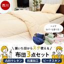 西川 布団セット シングル 3点 新生活セット プロファイルウレタン敷き布団を使用 +カバー付き6点セットも選べる 圧縮 抗菌 ほこりが出にくい 掛け布団(約150×210cm) 敷布団(約100×210cm) 枕(約43×63cm) シンプル 東京西川 新生活 一人暮らし 引越し 来客用