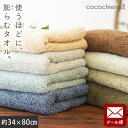 【エントリー&楽天カードでP4倍】【メール便】タオル フェイスタオル スイッチパイル 甘撚り糸使用 高吸水糸使用 中厚 抗菌 防臭 34×80 小さめ ココチエ...