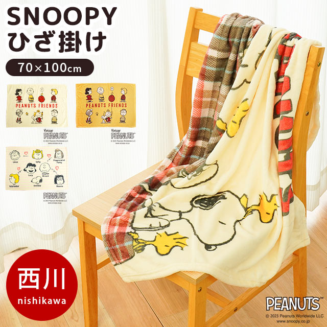 スヌーピー ブランケット 【エントリー＆楽天カードでP4倍】毛布 西川 ひざ掛け 70×100cm スヌーピー PEANUTS もうふ あったか なめらか ブランケット 秋 冬 洗える 薄手 掛け毛布 おしゃれ かわいい SNOOPY ピーナッツ 100×70 節電