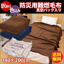 【訳あり】【色込み】【送料無料】防災グッズ 真空パック入り 備蓄 コンパクト 毛布 難燃タイプ 難燃 毛布 シングル(140×200cm)防災 ブランケット 防災毛布 毛布
