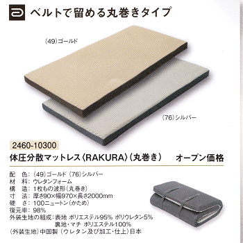 【ポイント10倍】敷布団シングル西川厚み9cm100ニュートン【送料無料】側生地が洗える西川リビング体圧分散マットレスラクラRAKURA敷き布団(丸巻き)【9×97×200cm】健康寝具