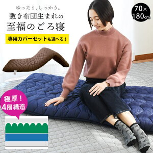 【GWも営業＆出荷】【しっかり支える4層構造】ごろ寝布団 ごろ寝マット 70×180cm カバーセットも選べる イナズマ 日本製 大人 ごろ寝座布団 ごろ寝クッション 長座布団 レジャー キャンプ 車中泊 マット お昼寝マット 敷き布団 敷布団 セミシングル トラック用【圧縮梱包】