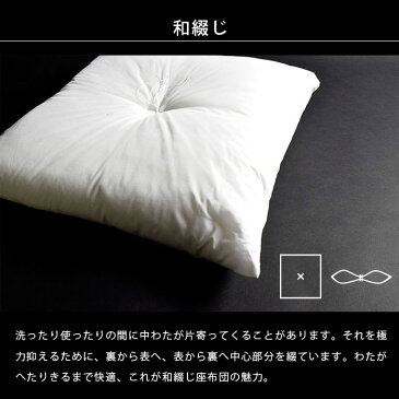 【お盆も休まず営業中】座布団 クッション 国産 和綴じ ヌード座布団 小座布団 50×50cm ホワイト 在宅勤務 在宅ワーク リモートワーク テレワーク