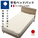 【お買い物マラソンP2倍 3/27まで】【ふとんファクトリー公式】 洗えるウール ベッドパッド シングル フランス産羊毛100%1kg入り ウォッシャブル対応 ご家庭でお洗濯可能 日本製 羊毛 ウール 消臭 ベッドパット ベットパット