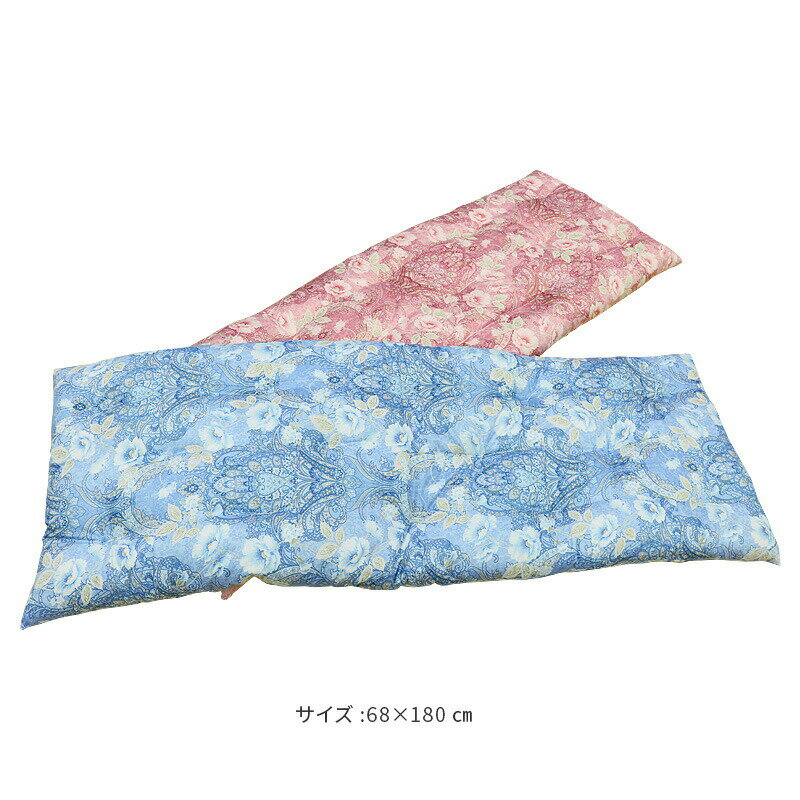 ロング長座布団 68×180cm つばき 長ざぶとん ごろ寝 昼寝 リラックスタイムに 安心の日本製 和柄 花柄 ピンク ブルー【送料無料】