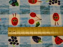 キャラクター 絵本 オックス 生地 はらぺこあおむし 水色 4172A 入園 入学 (数量1で10cm) ハンドメイド 手作り男の子 女の子 綿100% マスク...