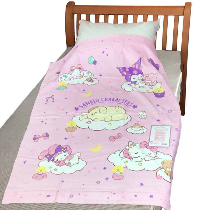 お昼寝 タオルケット 保育園 サンリオ キャラクターズ グットナイト KP453000 マルチタオル Sanrio ビーチタオル レジャータオル 大判 バスタオル 約85cm×115cm 綿100％ 入園 ハーフケット ベビーケット お昼寝ケット 保育園 ネームタグ付き　10