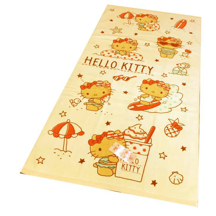 Thin - バスタオル かわいい サンリオ ハローキティ サマーデイズ キティちゃん 普通判 タオル　60×120cm　綿100％　保育園　幼稚園　女の子　かわいい　可愛い　ちばふとん店
